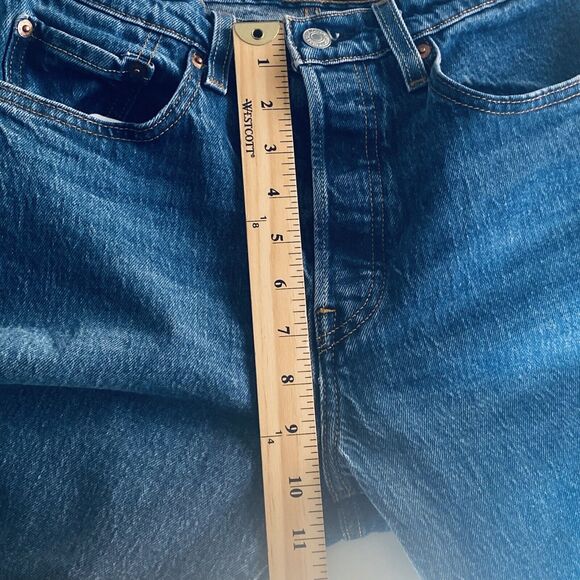 Levis 501 Jeans Size 27X32 Blue Denim Button Fly Classic Casual Western Indie - Picture 4 of 8